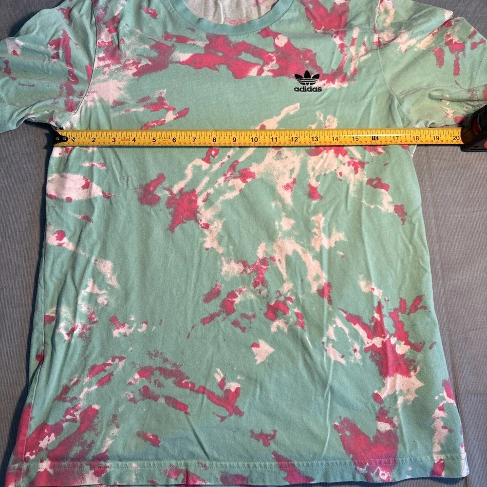 Adidas Originals Mint Green Pink Tie Dye Trefoil Logo T-Shirt H48519 Mens Small